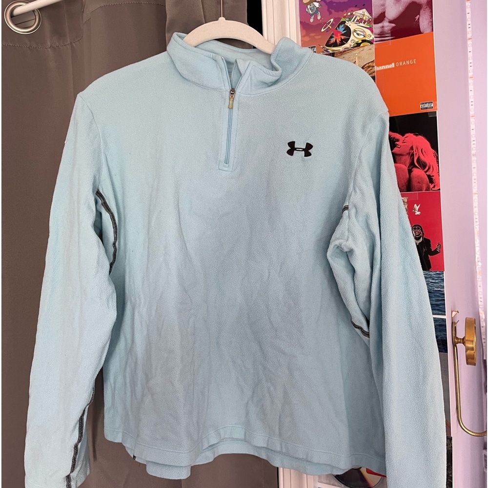 Baby Blue Under Armour Fleece Quarter Zip